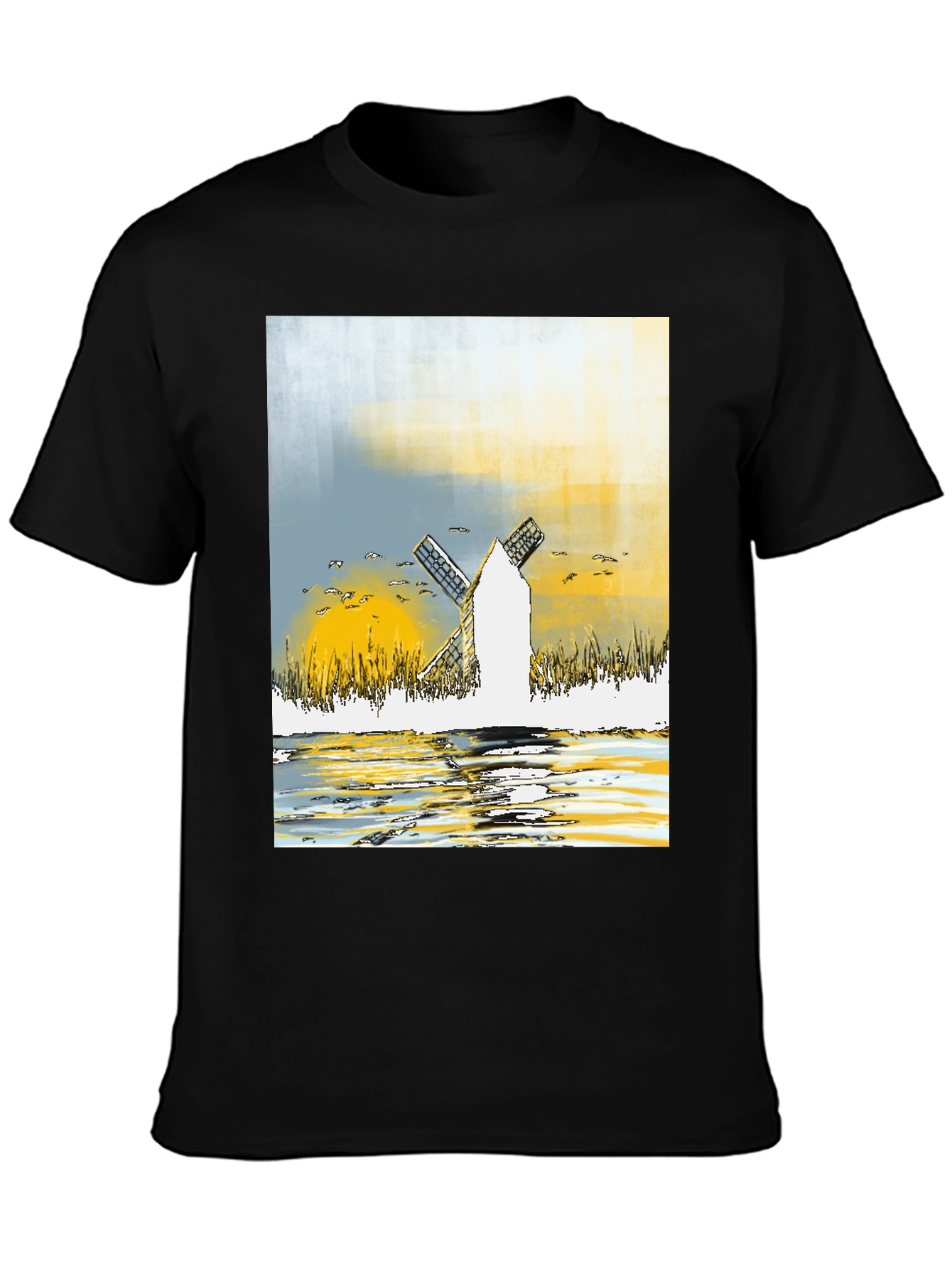 Windmill Graphic Tee - Artistic Design T-Shirt