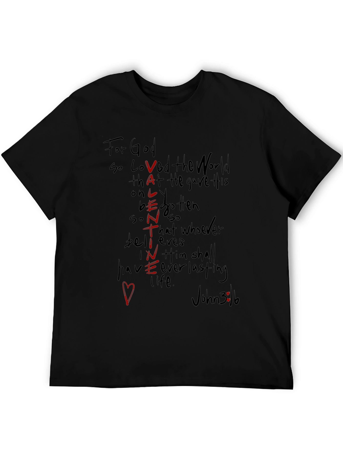Valentines Day Christian Black T-Shirt