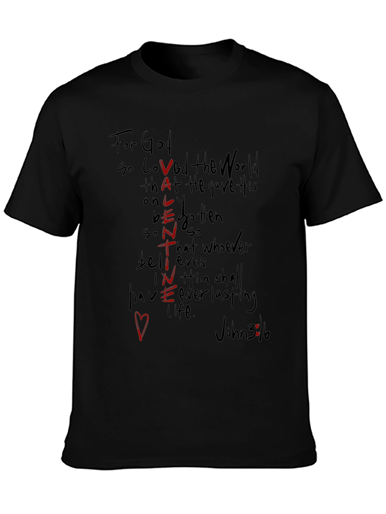 Valentines Day Christian Black T-Shirt