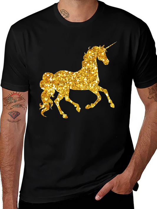 Unicorn Graphic Tee - Black Cotton T-Shirt