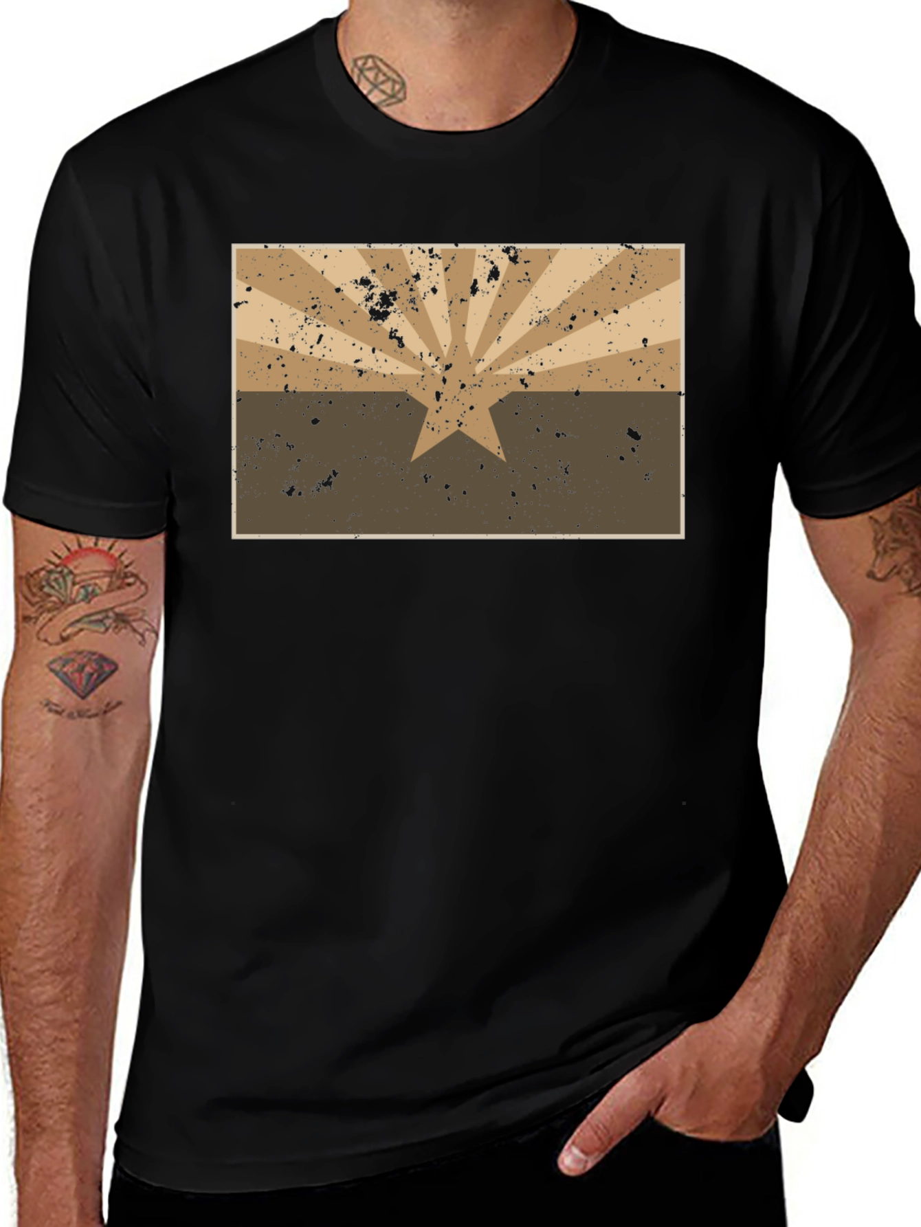 Arizona Flag Graphic Tee - Distressed Style