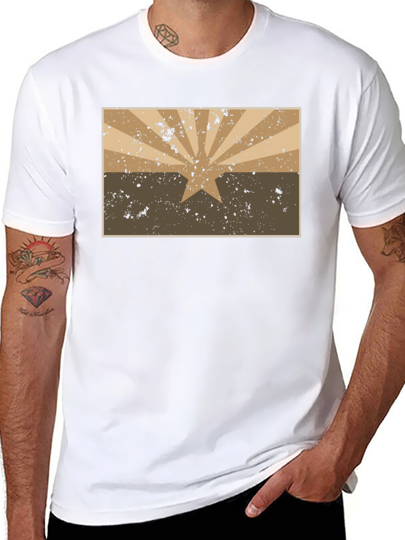 Arizona Flag Graphic Tee - Distressed Style