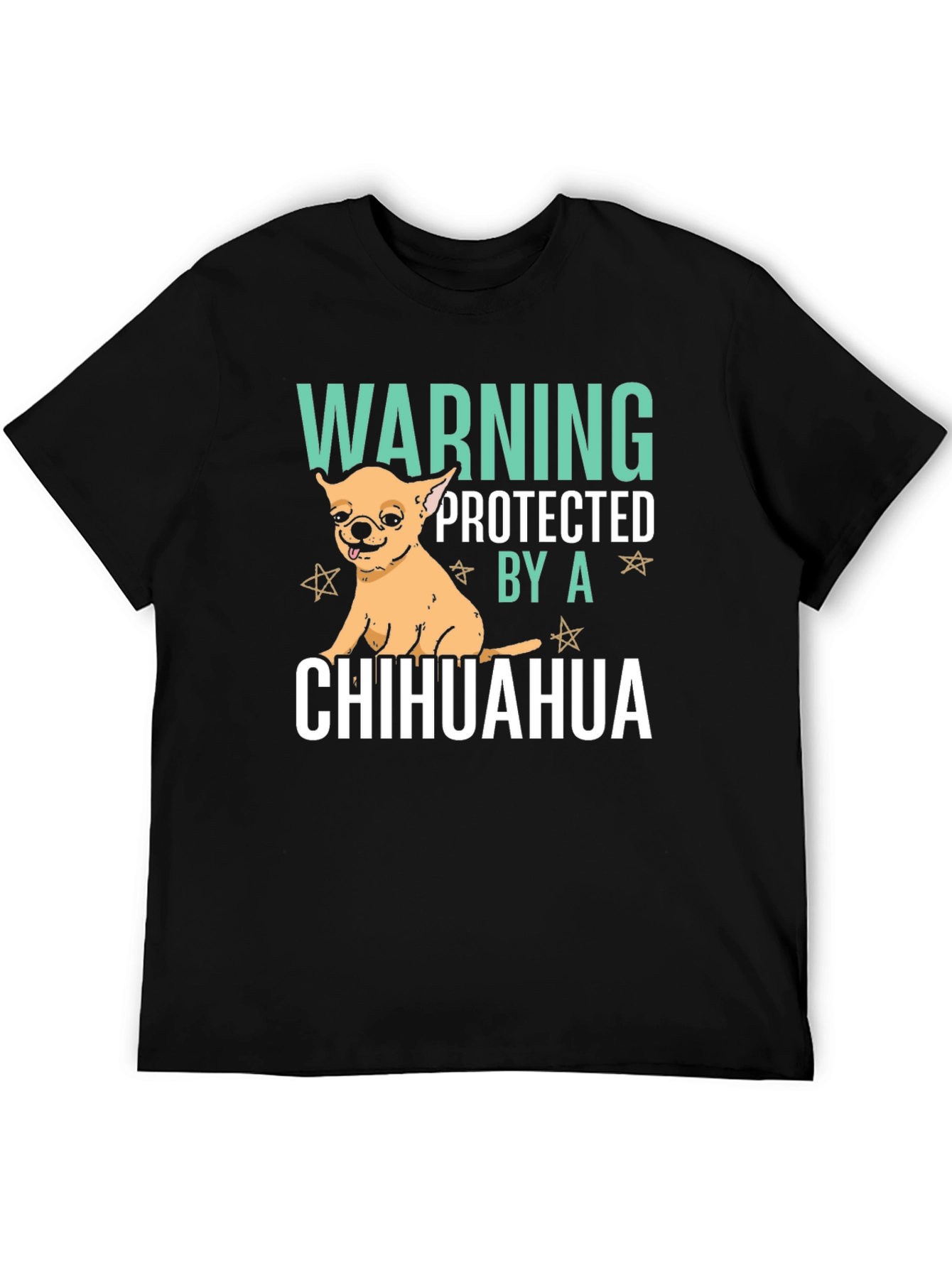 Warning Protected By A Chihuahua Graphic T-Shirt