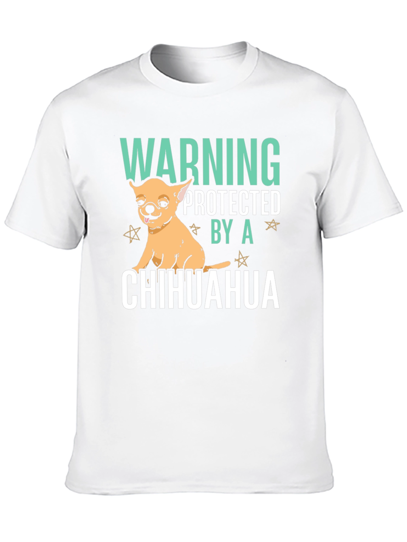 Warning Protected By A Chihuahua Graphic T-Shirt