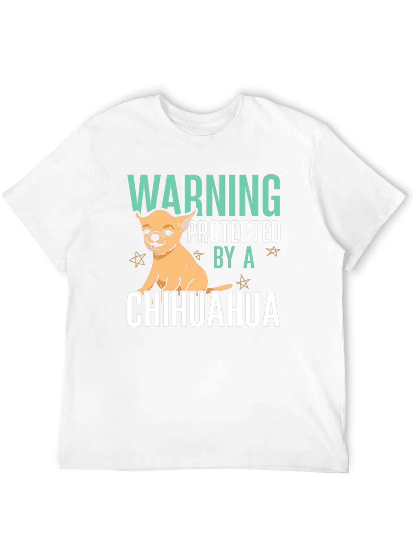 Warning Protected By A Chihuahua Graphic T-Shirt