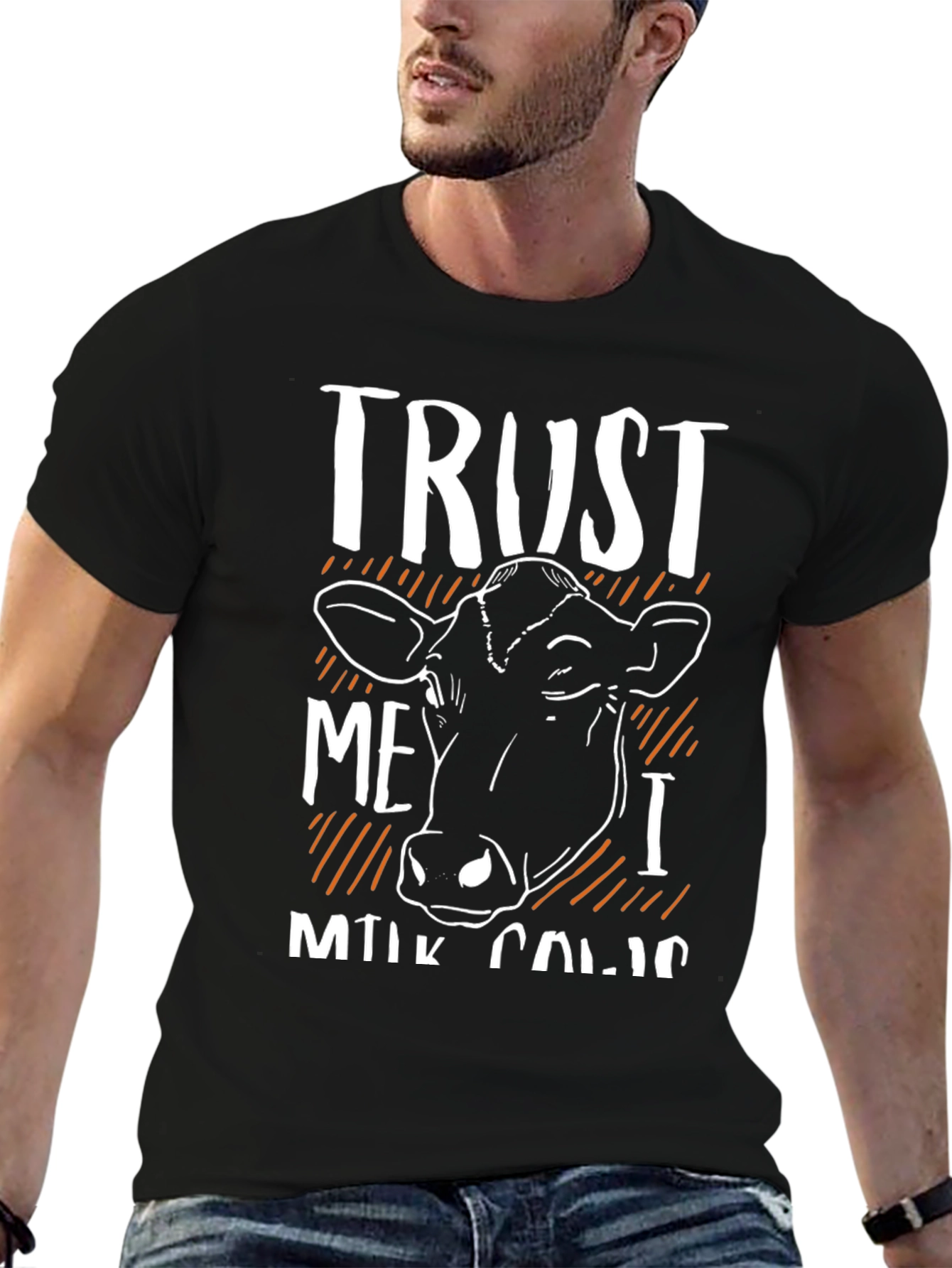 Trust Me I Milk Cows Black T-Shirt