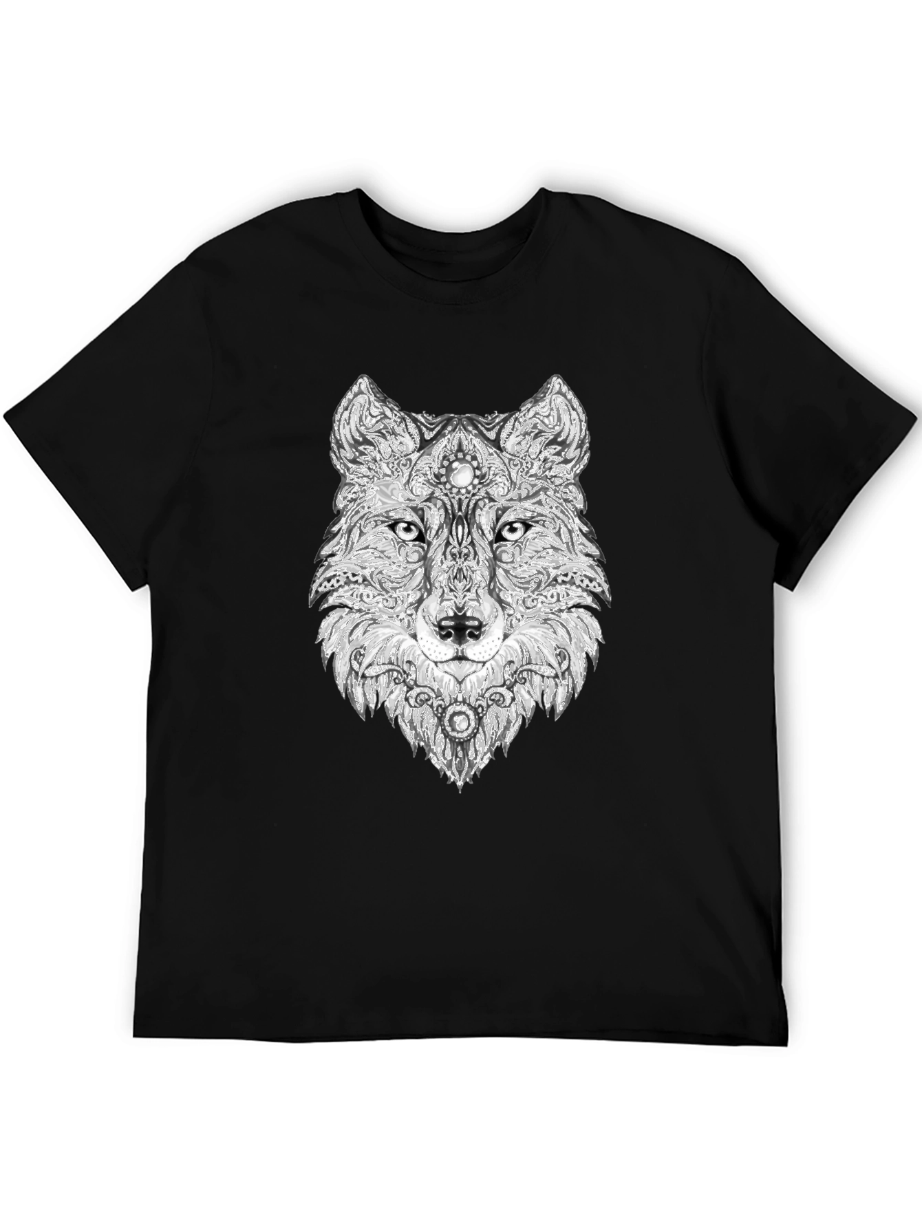 Wolf Graphic Black T-Shirt - Unique Animal Design