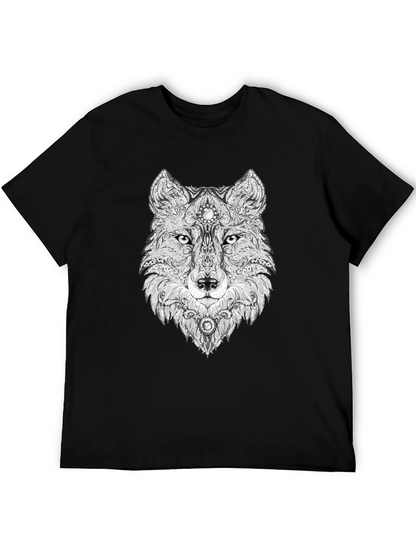 Wolf Graphic Black T-Shirt - Unique Animal Design
