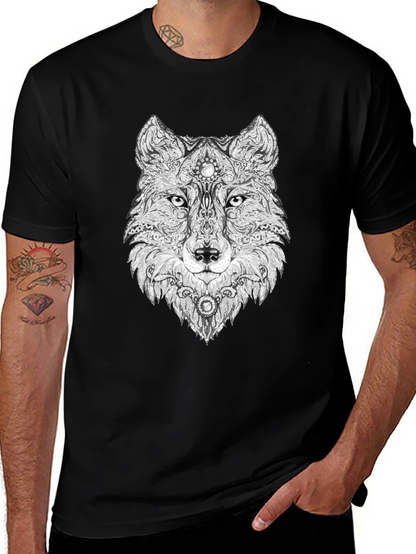 Wolf Graphic Black T-Shirt - Unique Animal Design