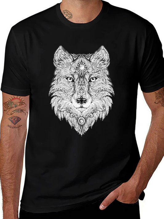 Wolf Graphic Black T-Shirt - Unique Animal Design