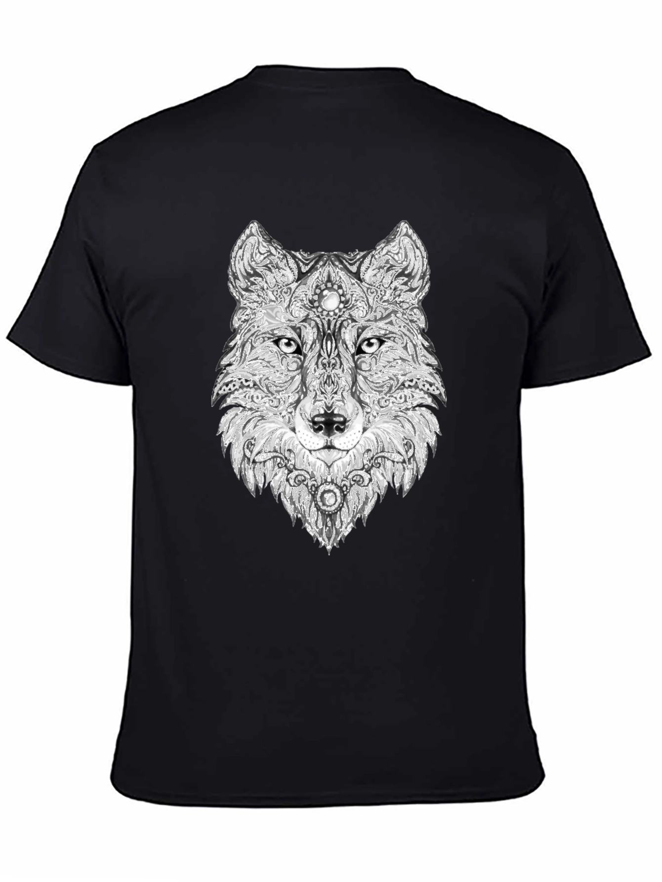 Wolf Graphic Black T-Shirt - Unique Animal Design