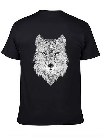 Wolf Graphic Black T-Shirt - Unique Animal Design