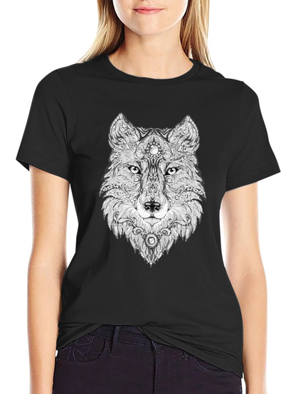Wolf Graphic Black T-Shirt - Unique Animal Design