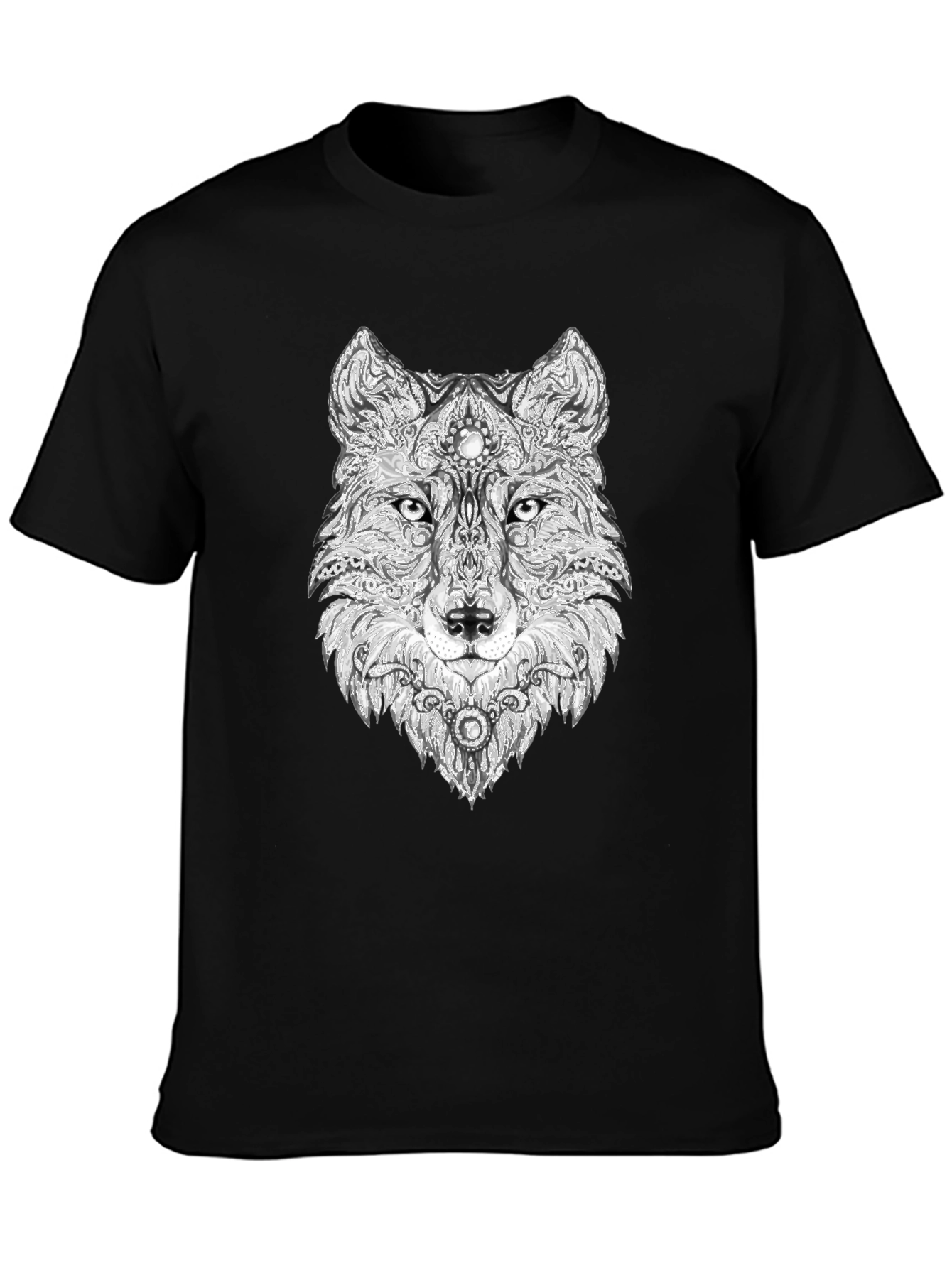 Wolf Graphic Black T-Shirt - Unique Animal Design