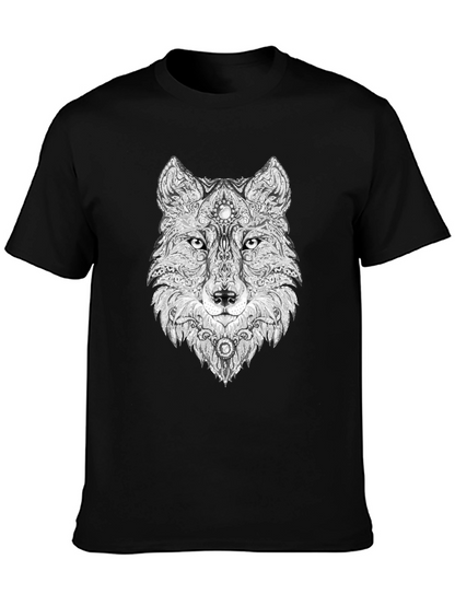 Wolf Graphic Black T-Shirt - Unique Animal Design
