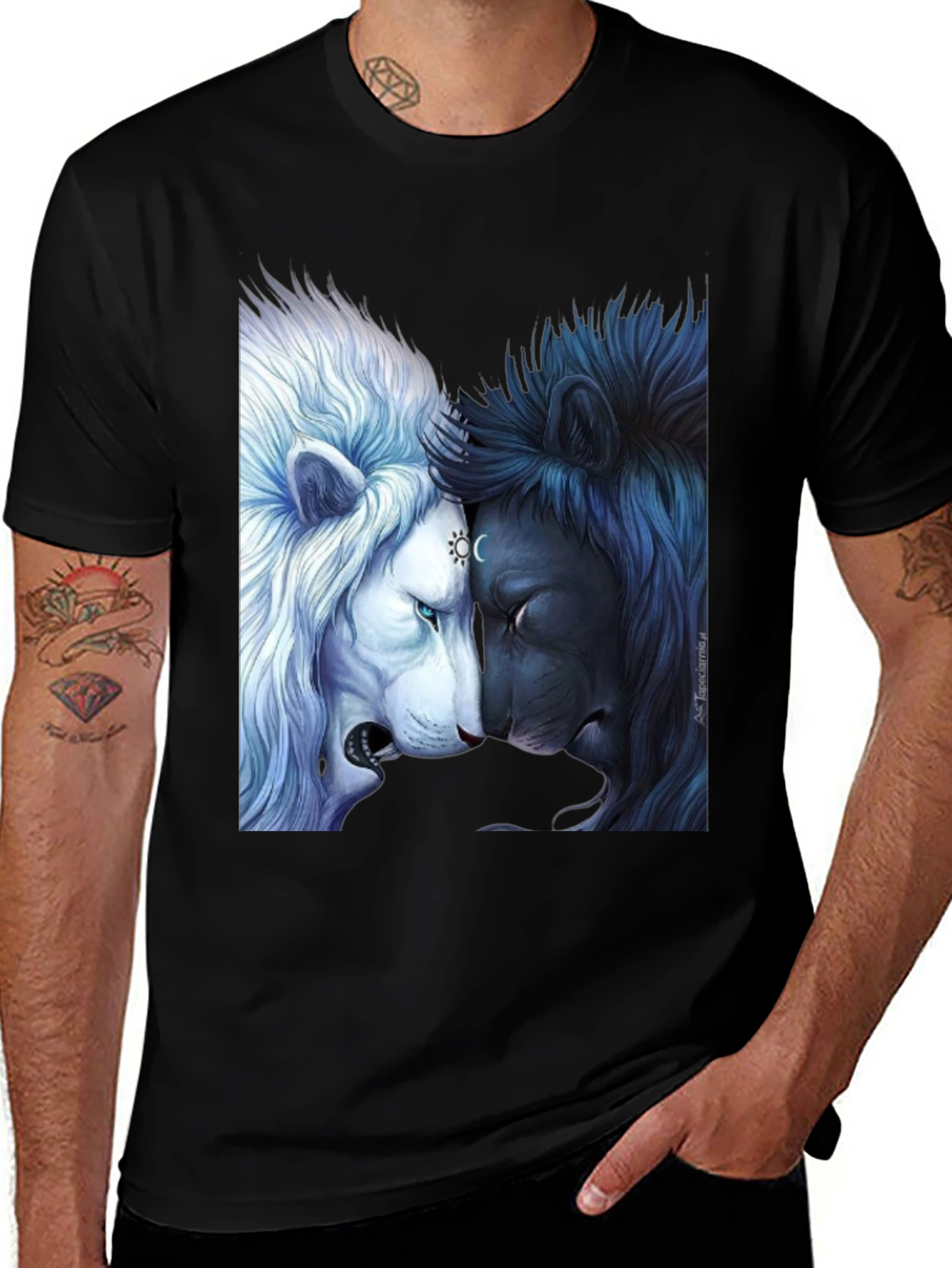Yin Yang Lions Graphic Tee