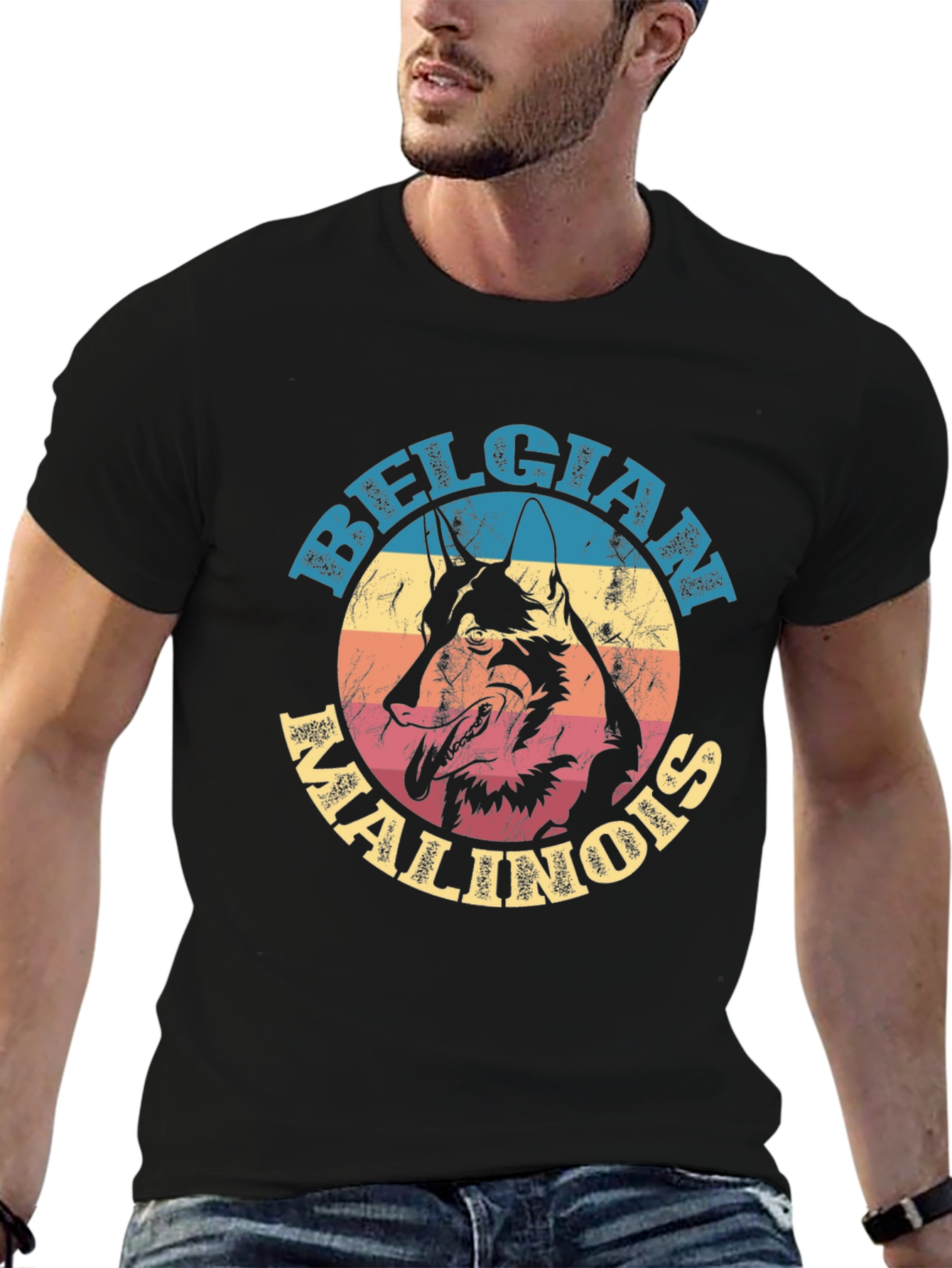 Belgian Malinois Dog Graphic Tee - Unisex Black T-Shirt