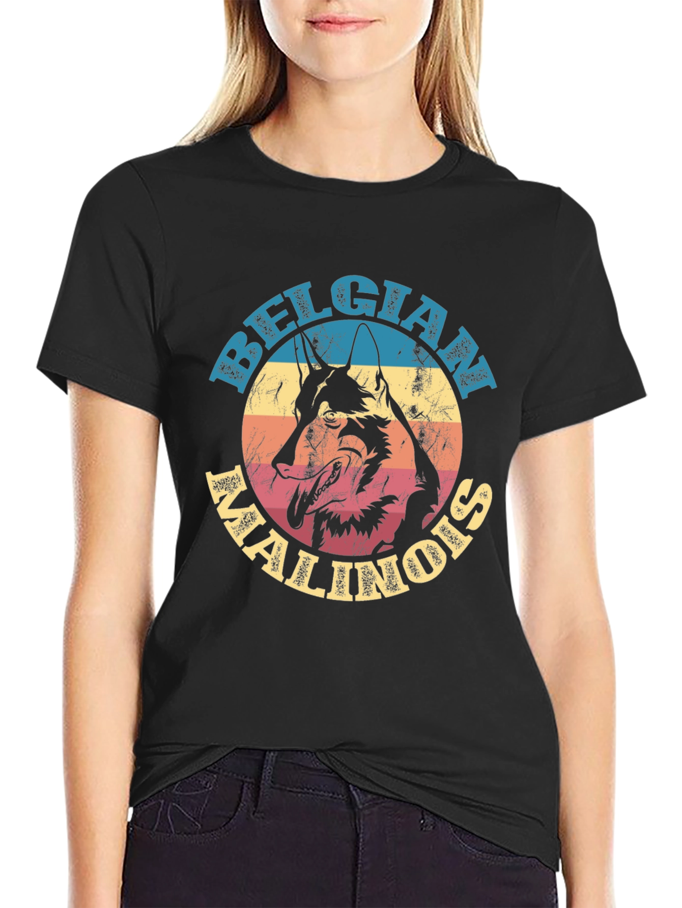 Belgian Malinois Dog Graphic Tee - Unisex Black T-Shirt