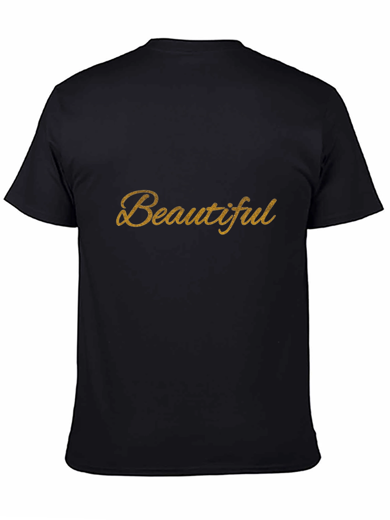 Beautiful Gold Script Black T-Shirt