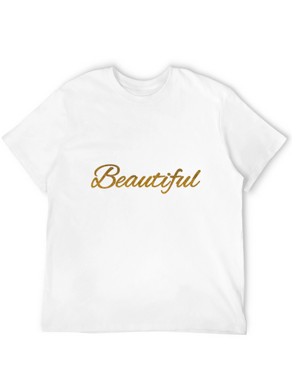 Beautiful Gold Script Black T-Shirt