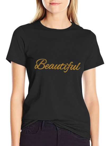 Beautiful Gold Script Black T-Shirt