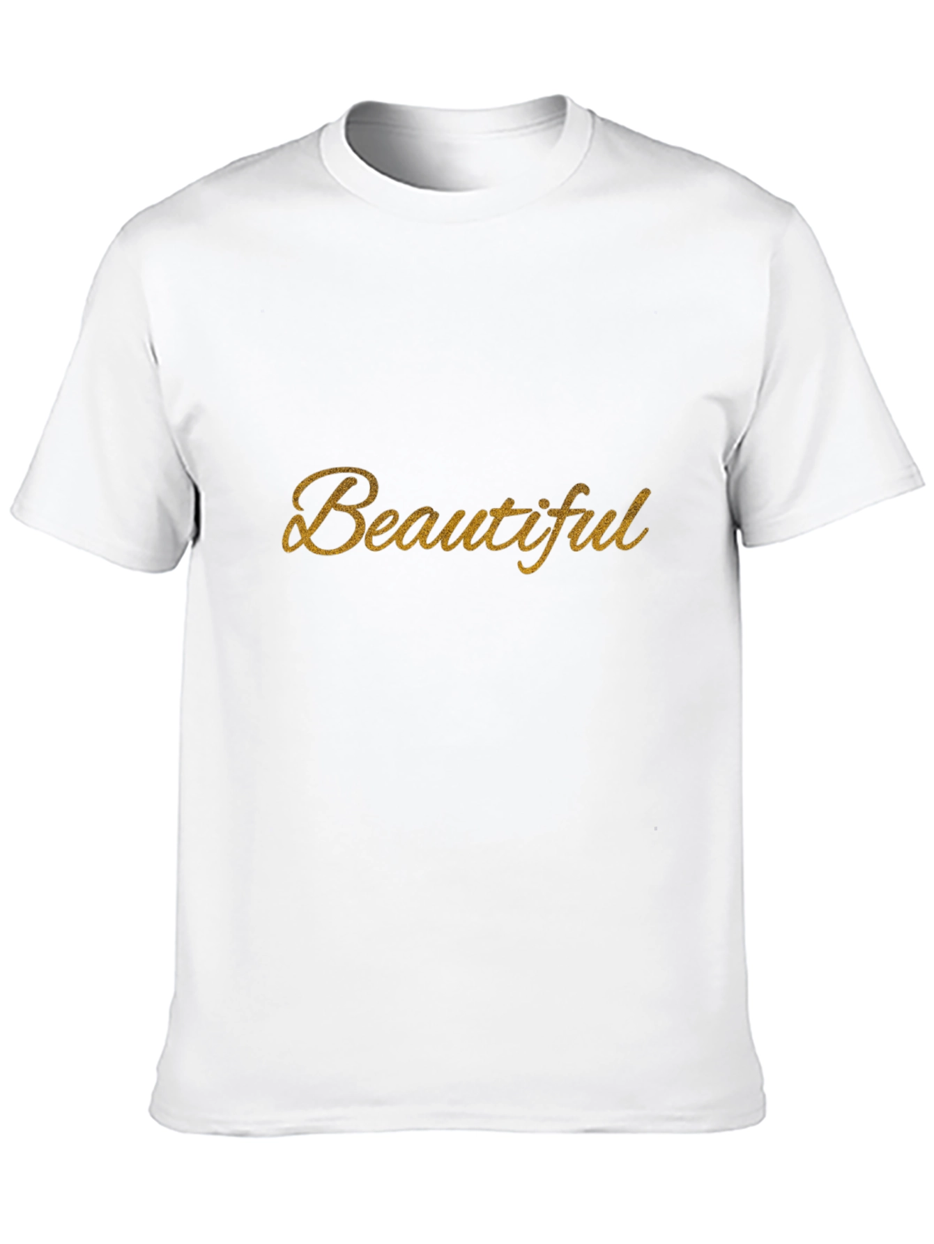 Beautiful Gold Script Black T-Shirt
