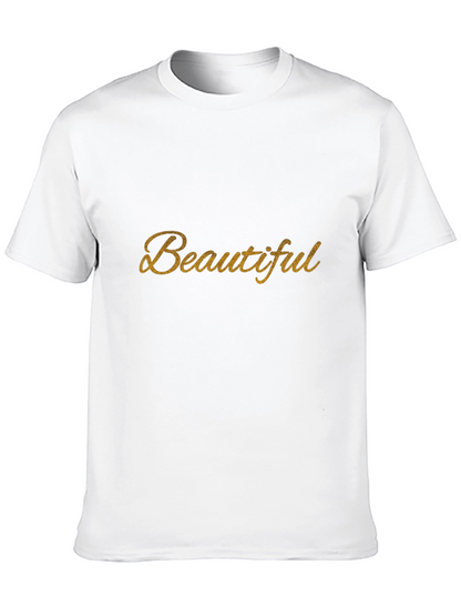 Beautiful Gold Script Black T-Shirt