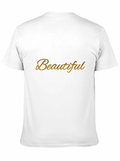 Beautiful Gold Script Black T-Shirt