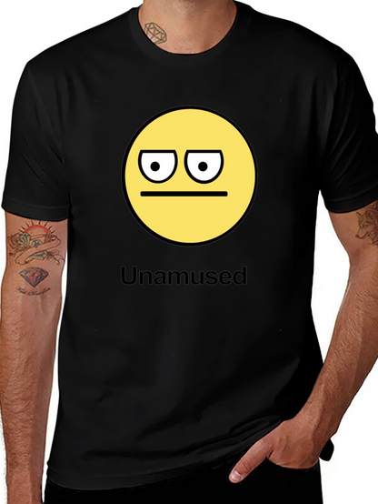 Unamused Emoji Graphic Black T-Shirt