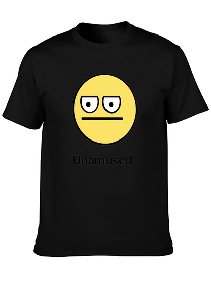 Unamused Emoji Graphic Black T-Shirt