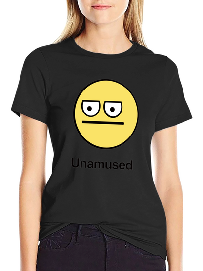 Unamused Emoji Graphic Black T-Shirt
