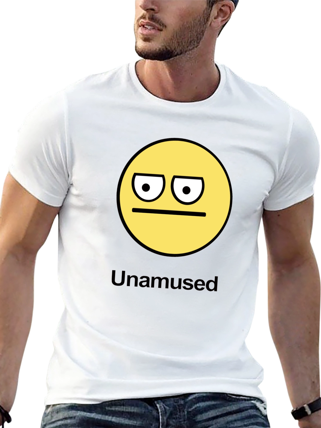 Unamused Emoji Graphic Black T-Shirt