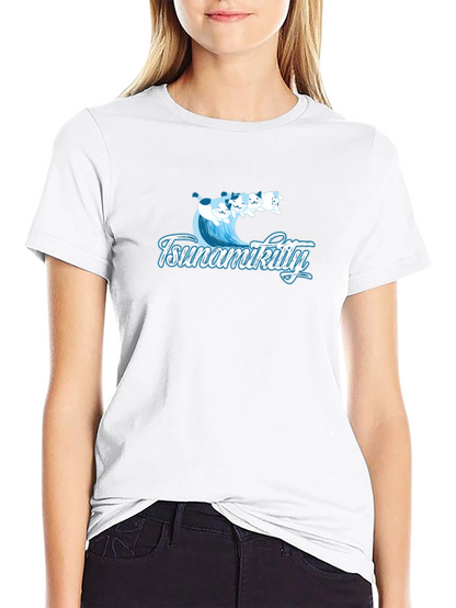 Tsunamikitty Black Graphic Tee