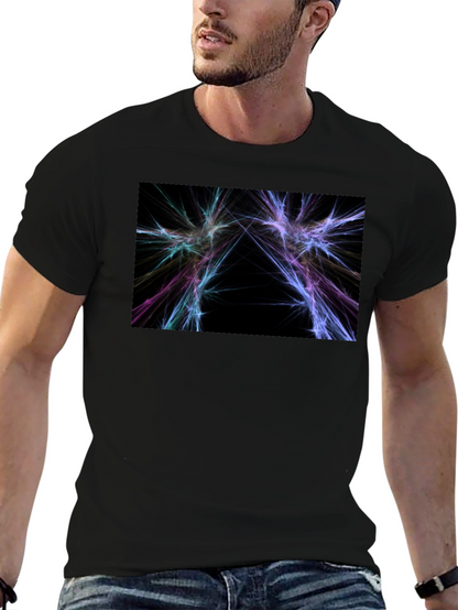 Abstract Lightning Graphic Black T-Shirt