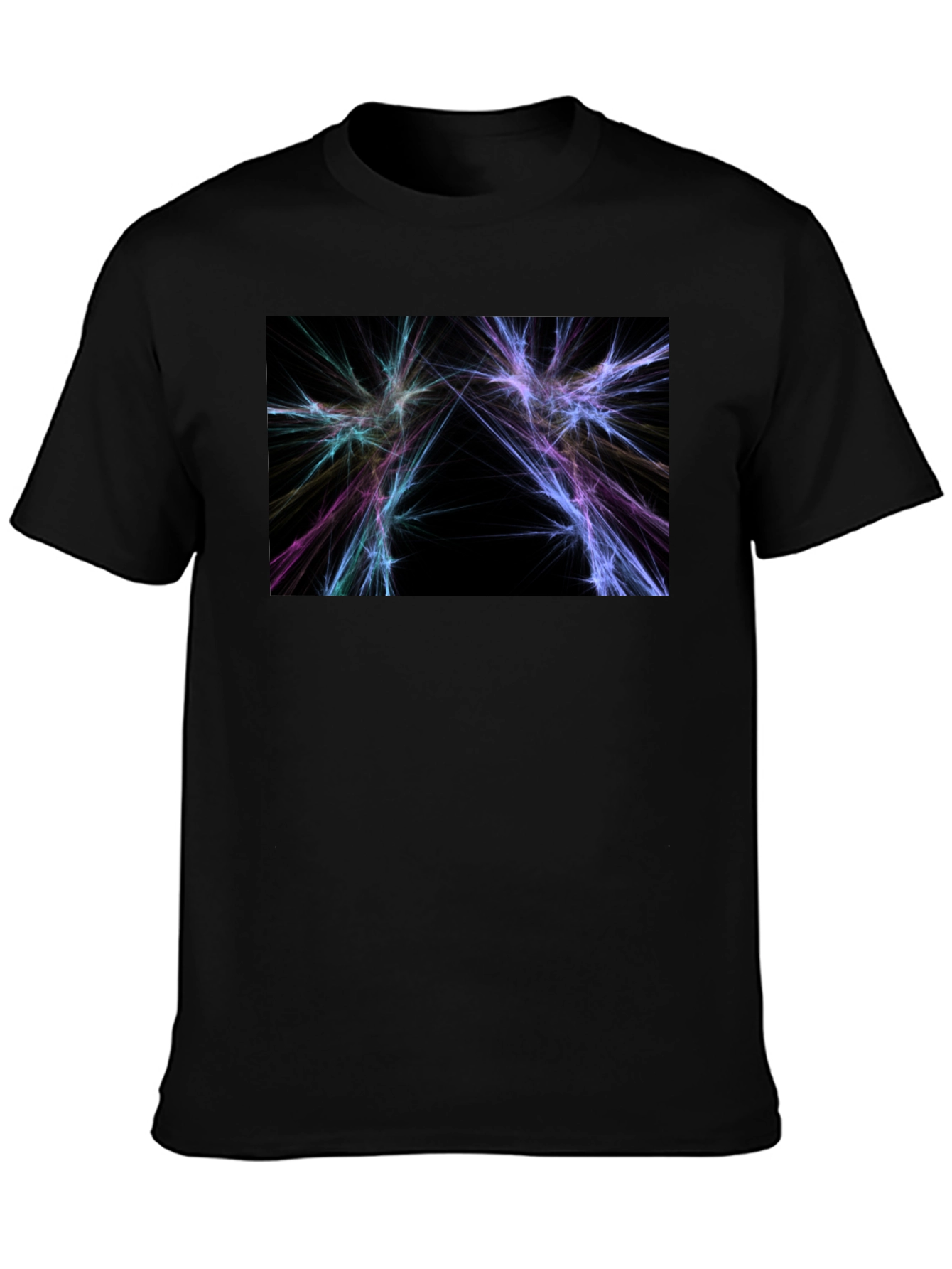 Abstract Lightning Graphic Black T-Shirt
