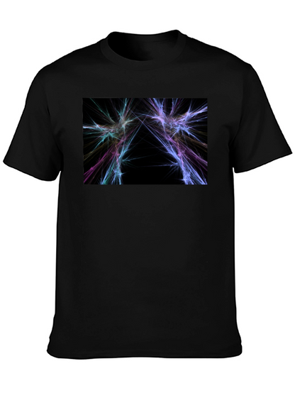 Abstract Lightning Graphic Black T-Shirt