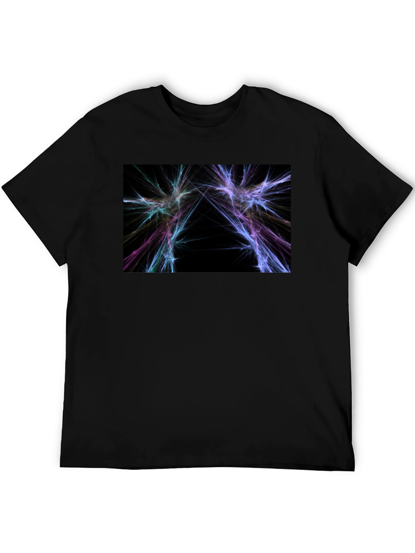 Abstract Lightning Graphic Black T-Shirt