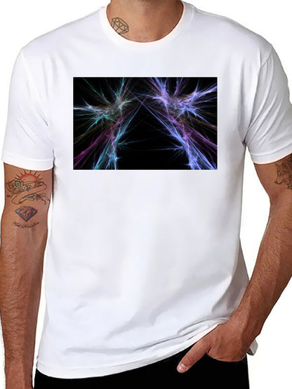 Abstract Lightning Graphic Black T-Shirt