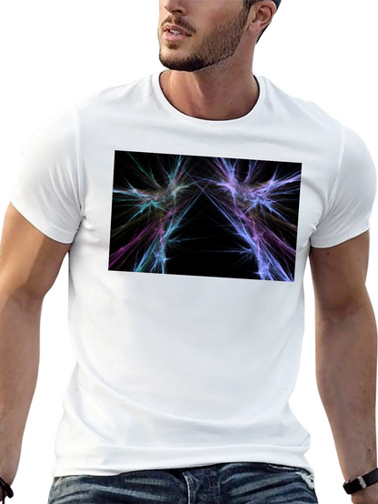 Abstract Lightning Graphic Black T-Shirt