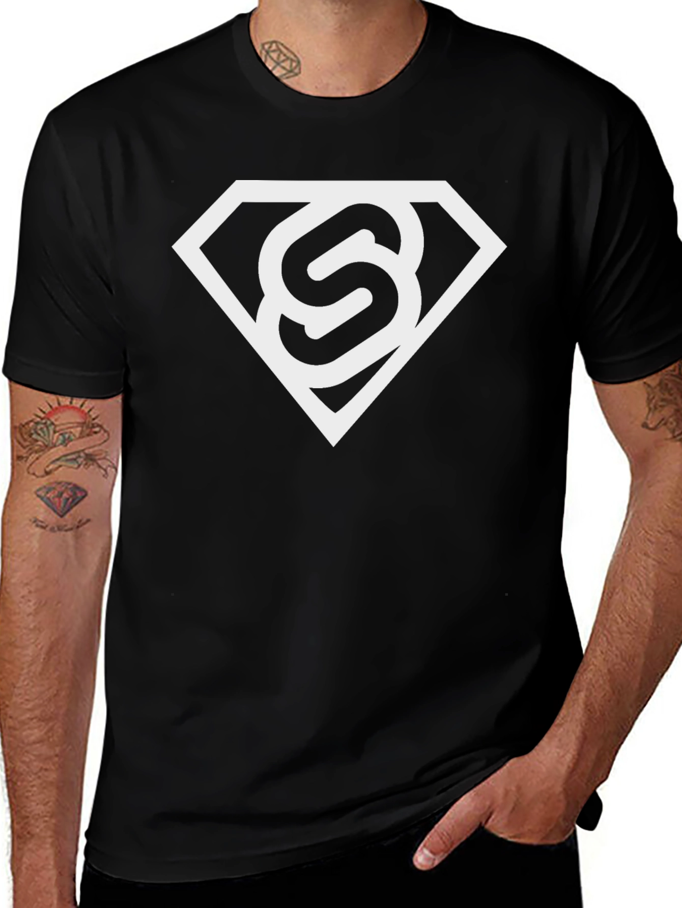 Stylish Black T-Shirt with White S Logo