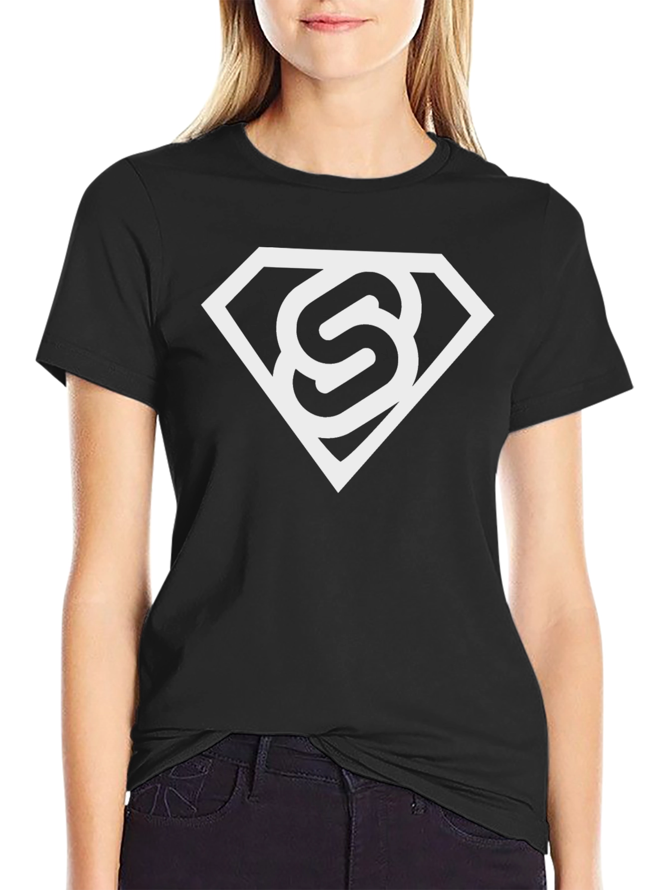Stylish Black T-Shirt with White S Logo
