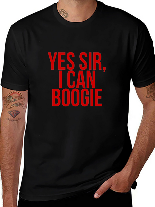 Yes Sir I Can Boogie Mens Black T-Shirt
