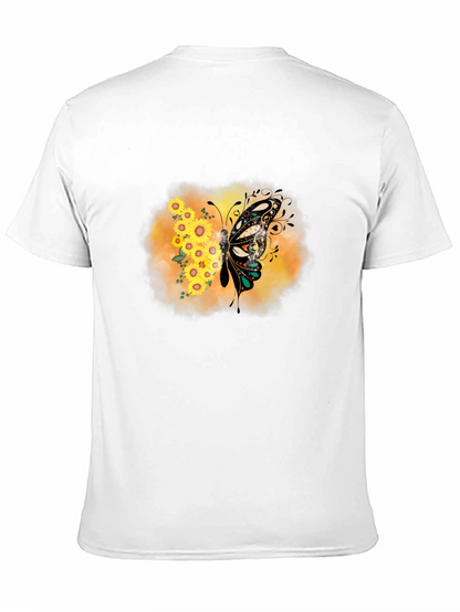 Sunflower Butterfly Graphic Tee - Stylish Comfort