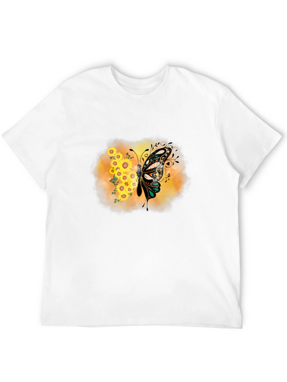 Sunflower Butterfly Graphic Tee - Stylish Comfort