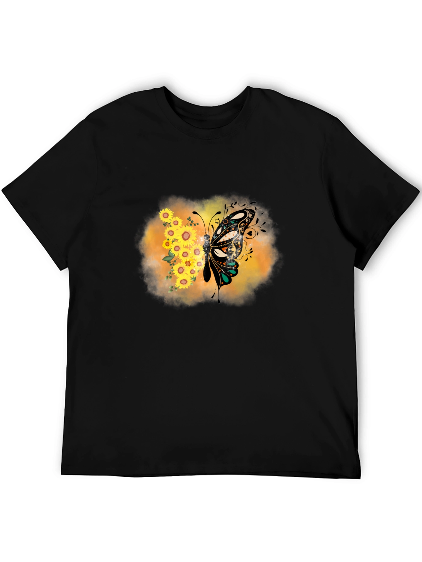 Sunflower Butterfly Graphic Tee - Stylish Comfort
