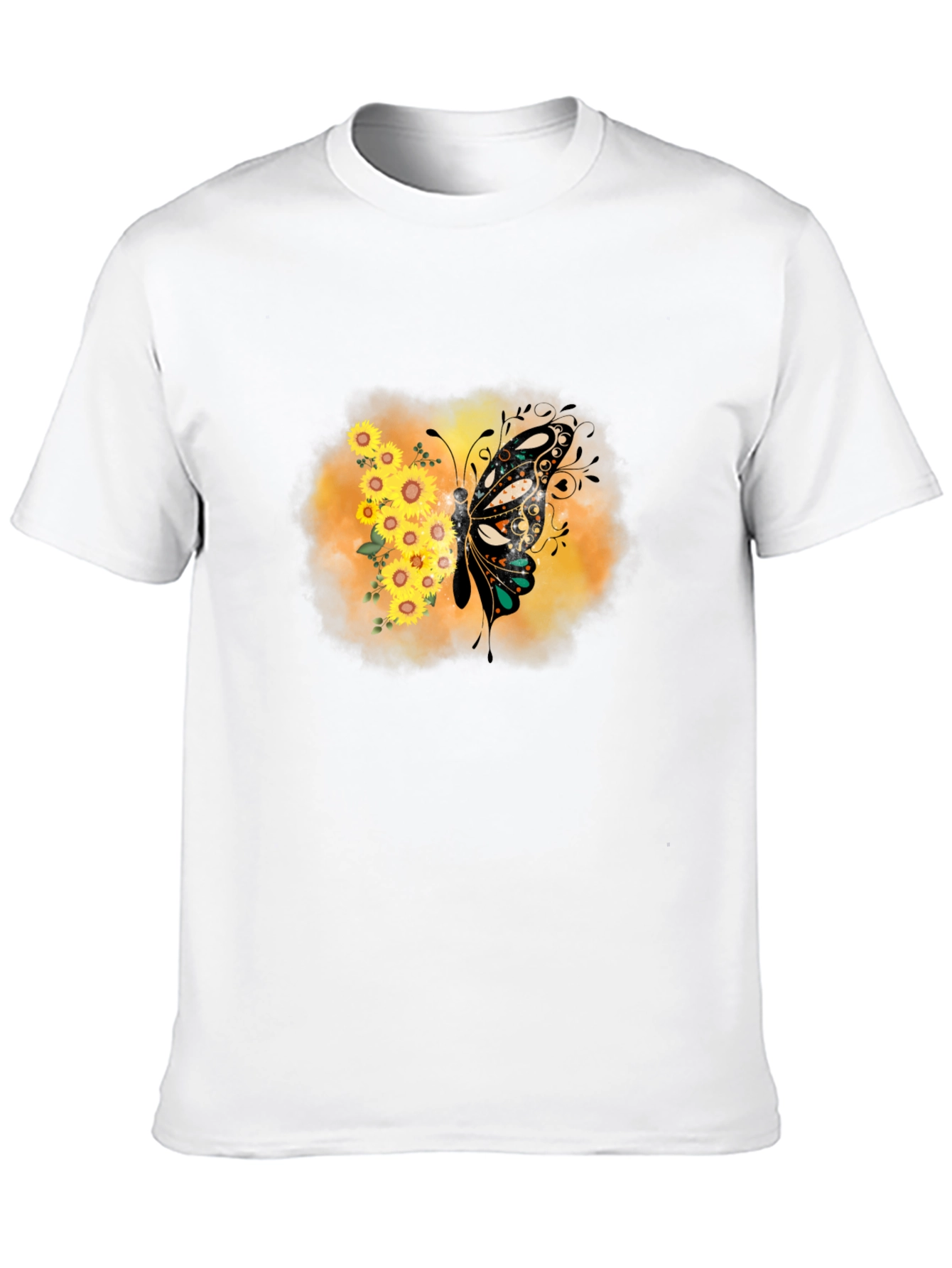 Sunflower Butterfly Graphic Tee - Stylish Comfort