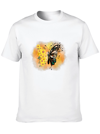 Sunflower Butterfly Graphic Tee - Stylish Comfort