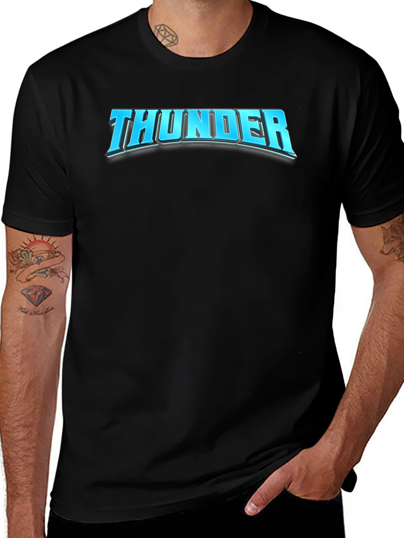 Thunder Graphic T-Shirt - Bold Black Tee