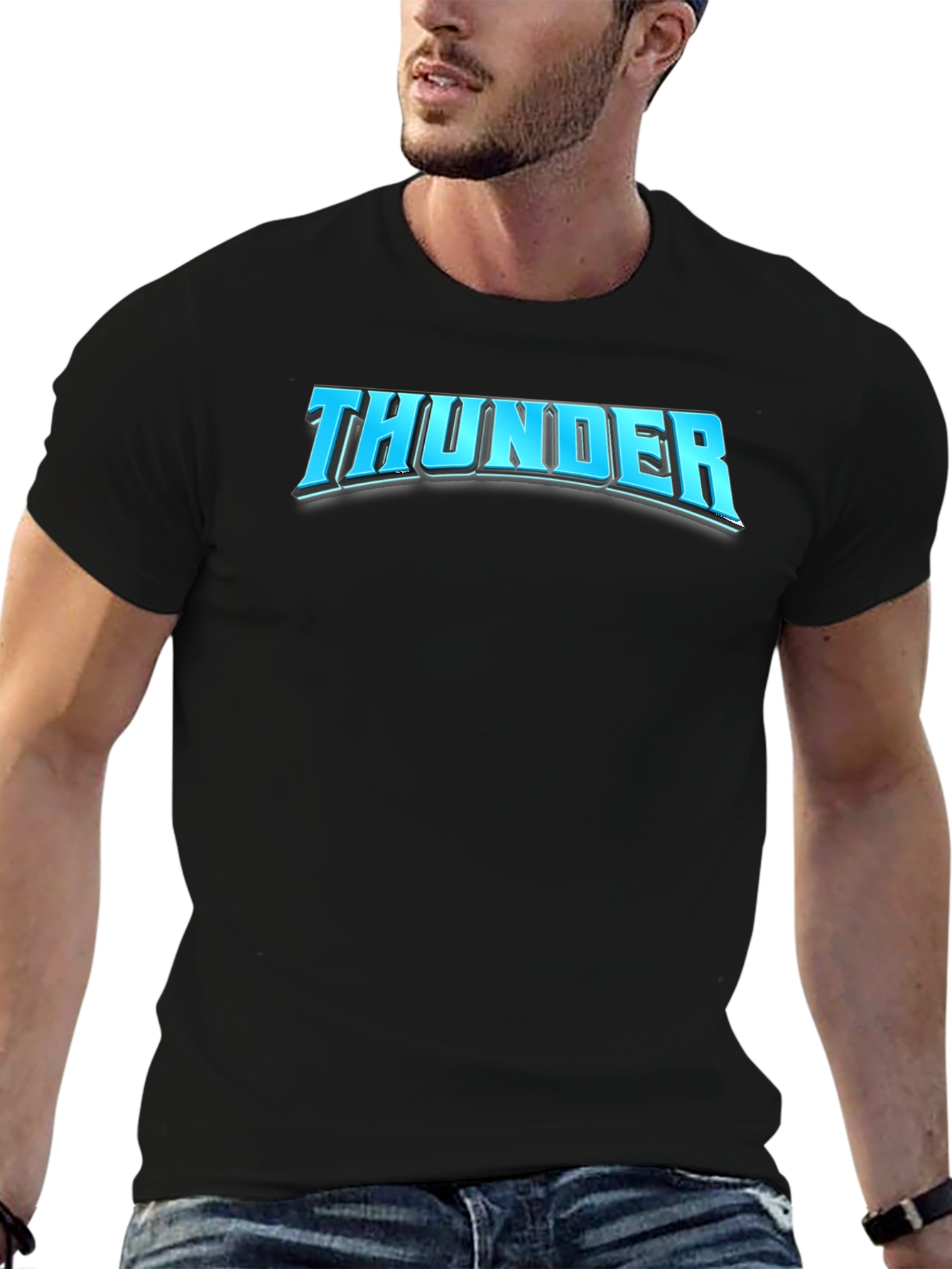 Thunder Graphic T-Shirt - Bold Black Tee
