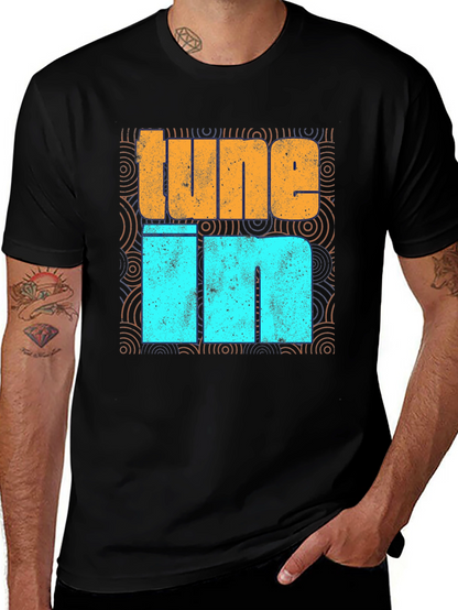 Tune In Graphic Print Crew Neck T-Shirt